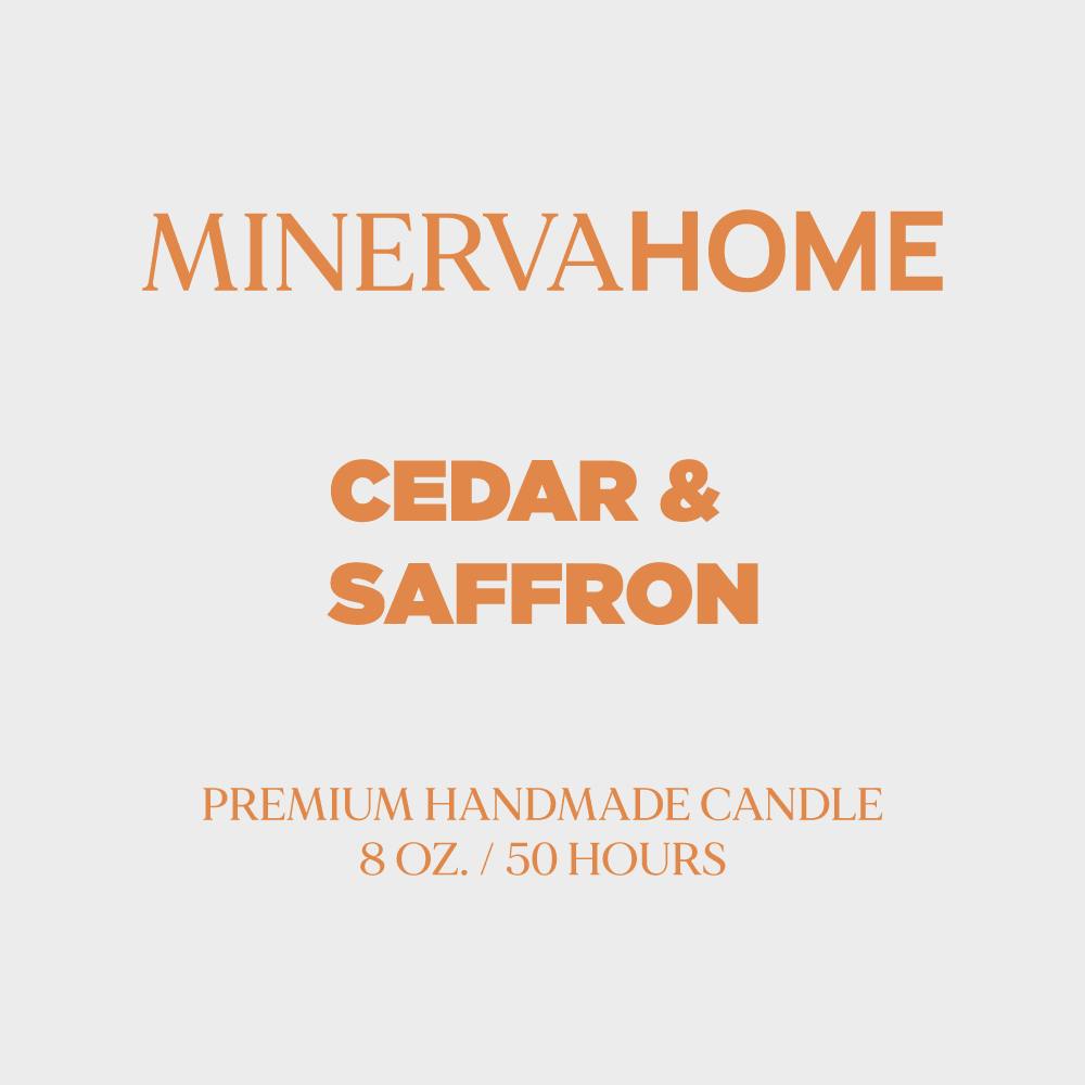 Minerva Home - Safron & Cedar 8oz Candle | Accessories