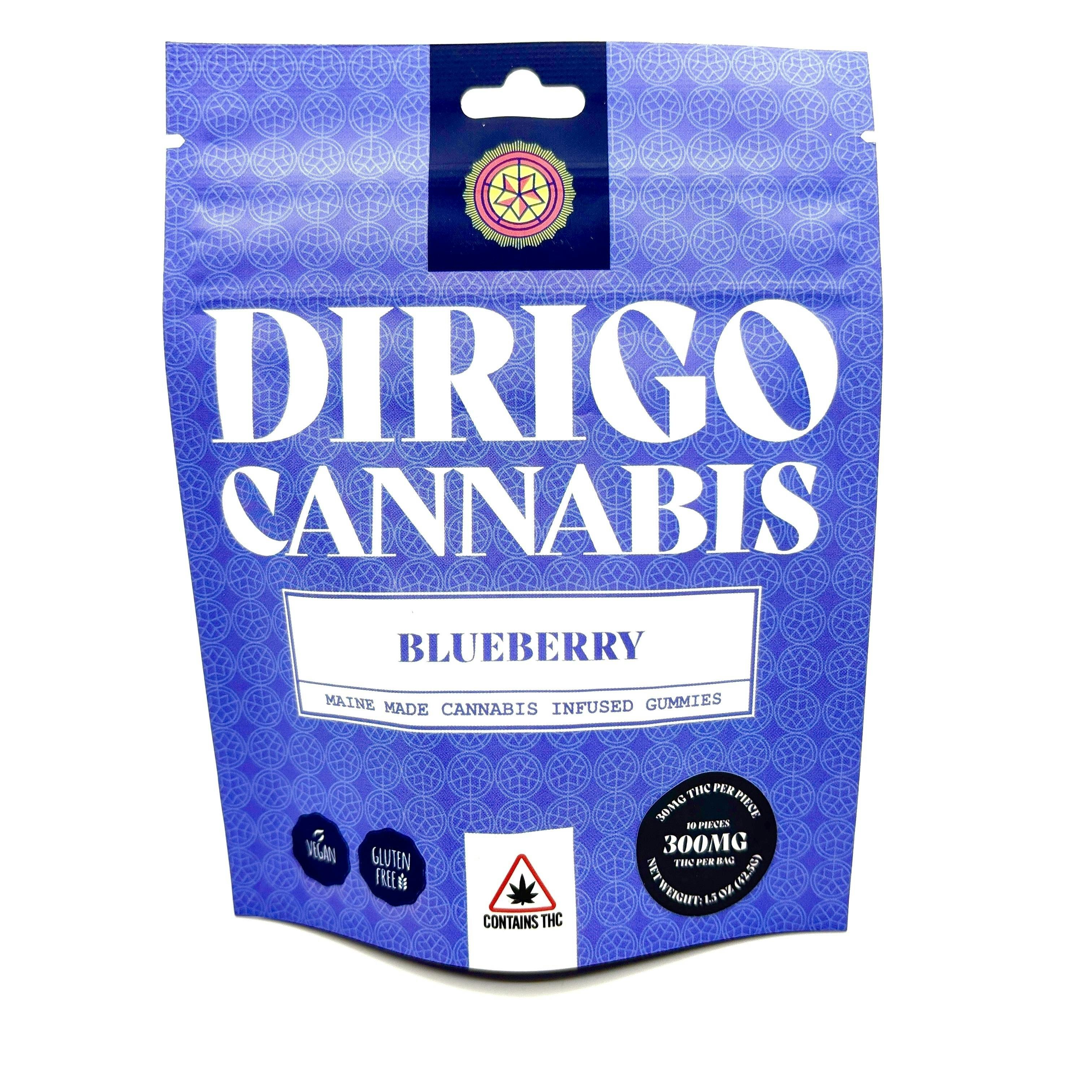 300mg Blueberry Gummies | Dirigo Cannabis | Gummies | 10pk | 300mg/ea