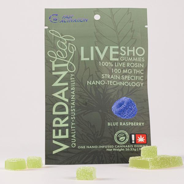 Blue Raspberry Rosin Gummies | Gummies | 100mg/ea at Elevation 2150 Dispensary