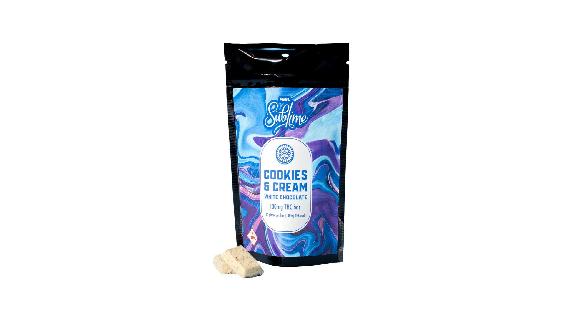 Sublime | Cookies & Cream Chocolate | 100MG | Chocolates | 10pk | 10mg/ea at N High Supply