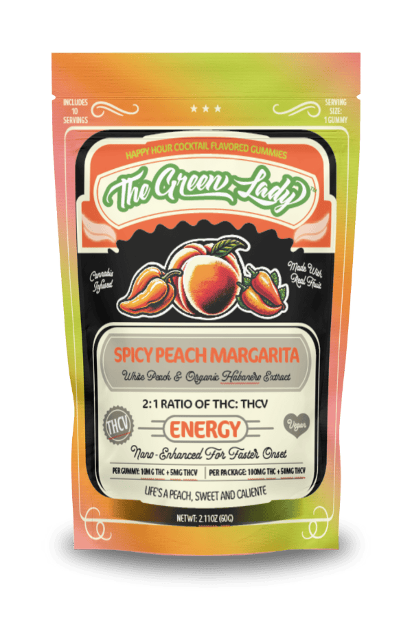 Spicy Peach Margarita Energy Gummies | Gummies | 10pk | 10mg/ea at The Green Door Dispensary