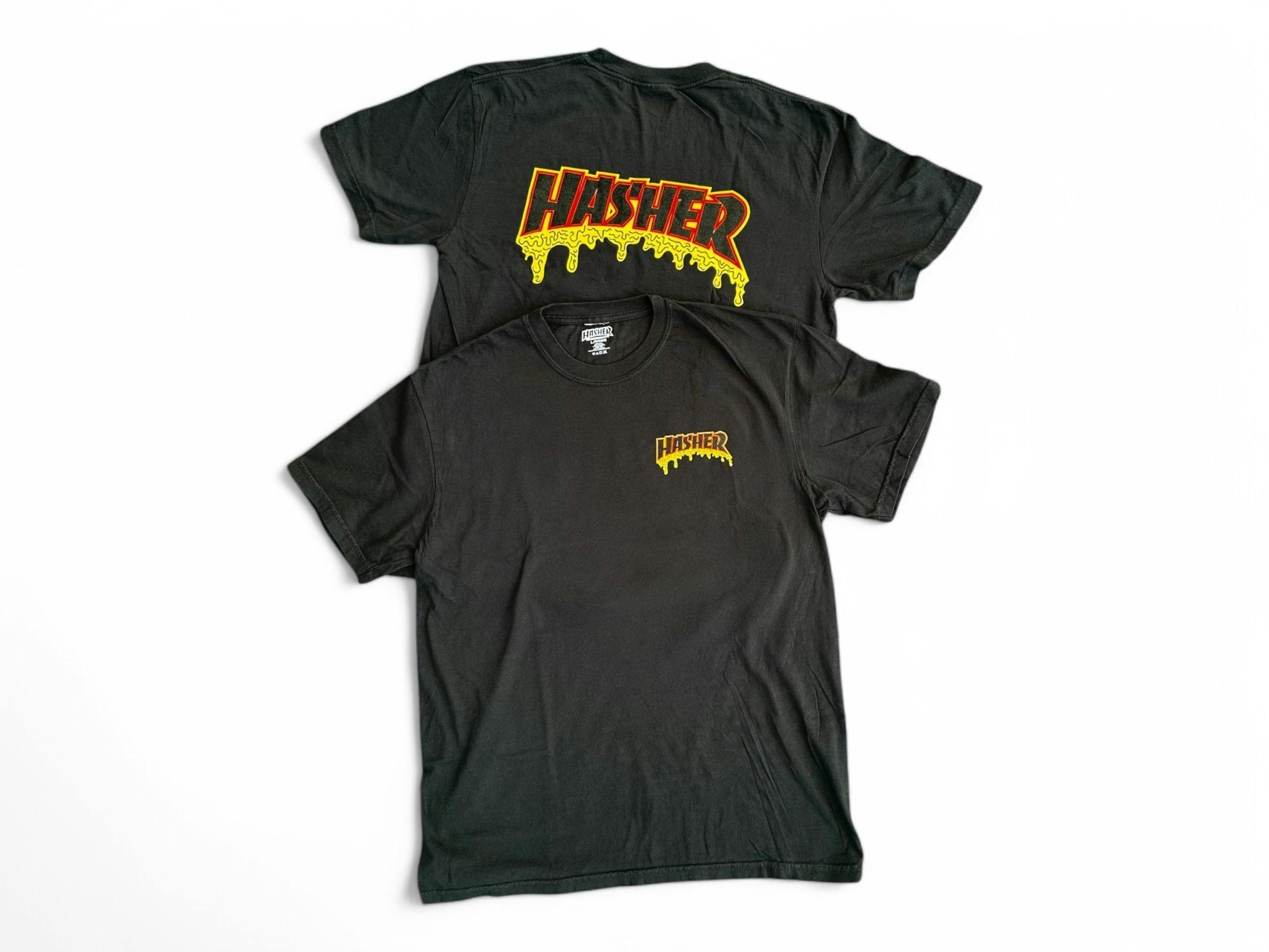Hasher Logo Tee Black - Large | Apparel
