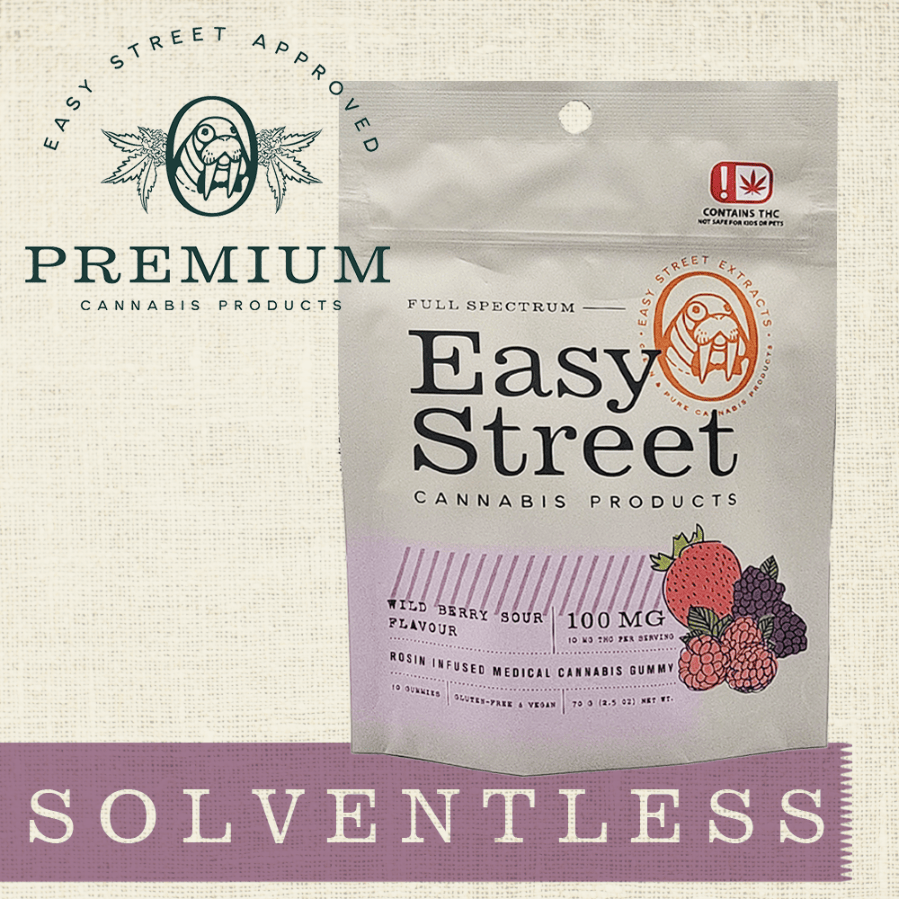 100mg Easy Street Wild Berry Sour Sativa | Gummies | 10pk | 10mg/ea