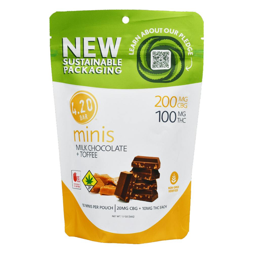 2:1 CBG Milk Chocolate Toffee Minis | Chocolates | 10pk | 10mg/ea