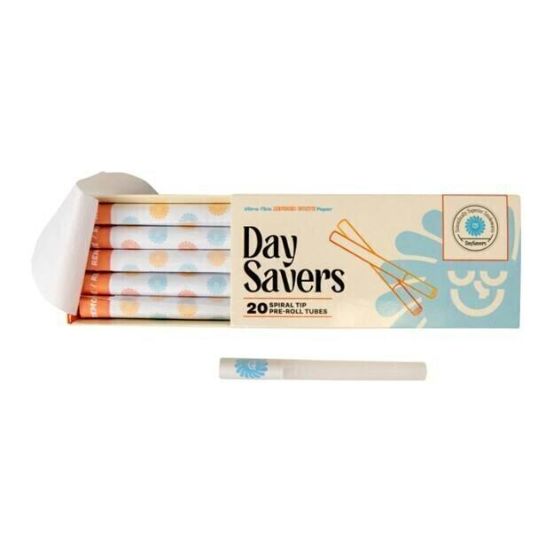 DaySavers Half Gram 1 1/4 Refined White Cones with Spiral Filters (20-PK 84
