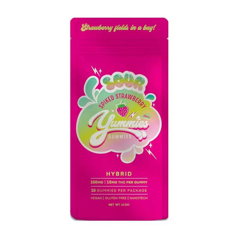 Sour Spiked Strawberry Gummies | Gummies | 10pk | 10mg/ea