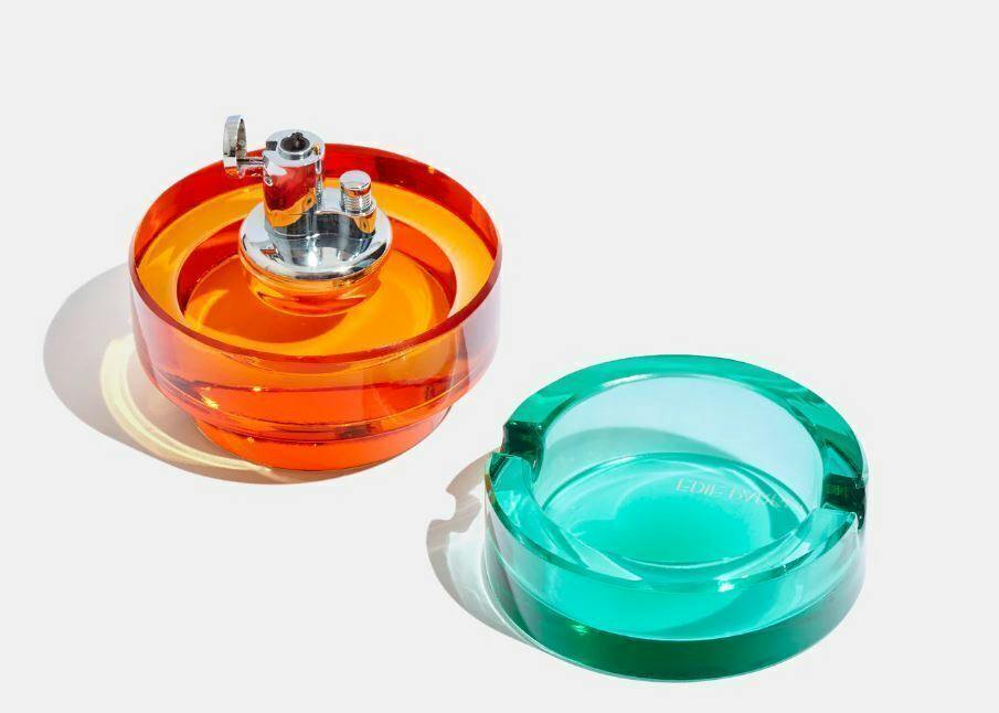 Glass Tabletop Lighter In Red | Accessories by Flower by Edie Parker