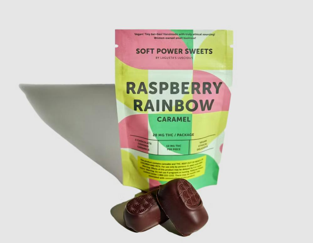 Soft Power Sweets Raspberry Rainbow Mini Candy Bars Edible (Hybrid) {50mg} at Herbal Woodstock