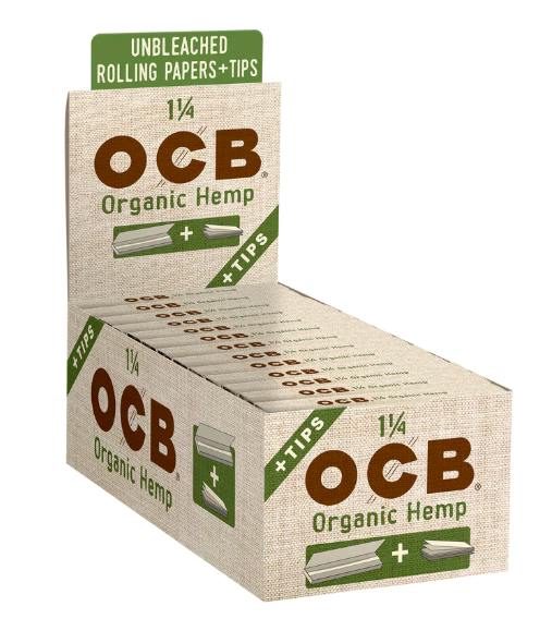 OCB® Organic Hemp Rolling Papers + Tips - 1 1/4 [50 leaves + 50 tips] | Acc