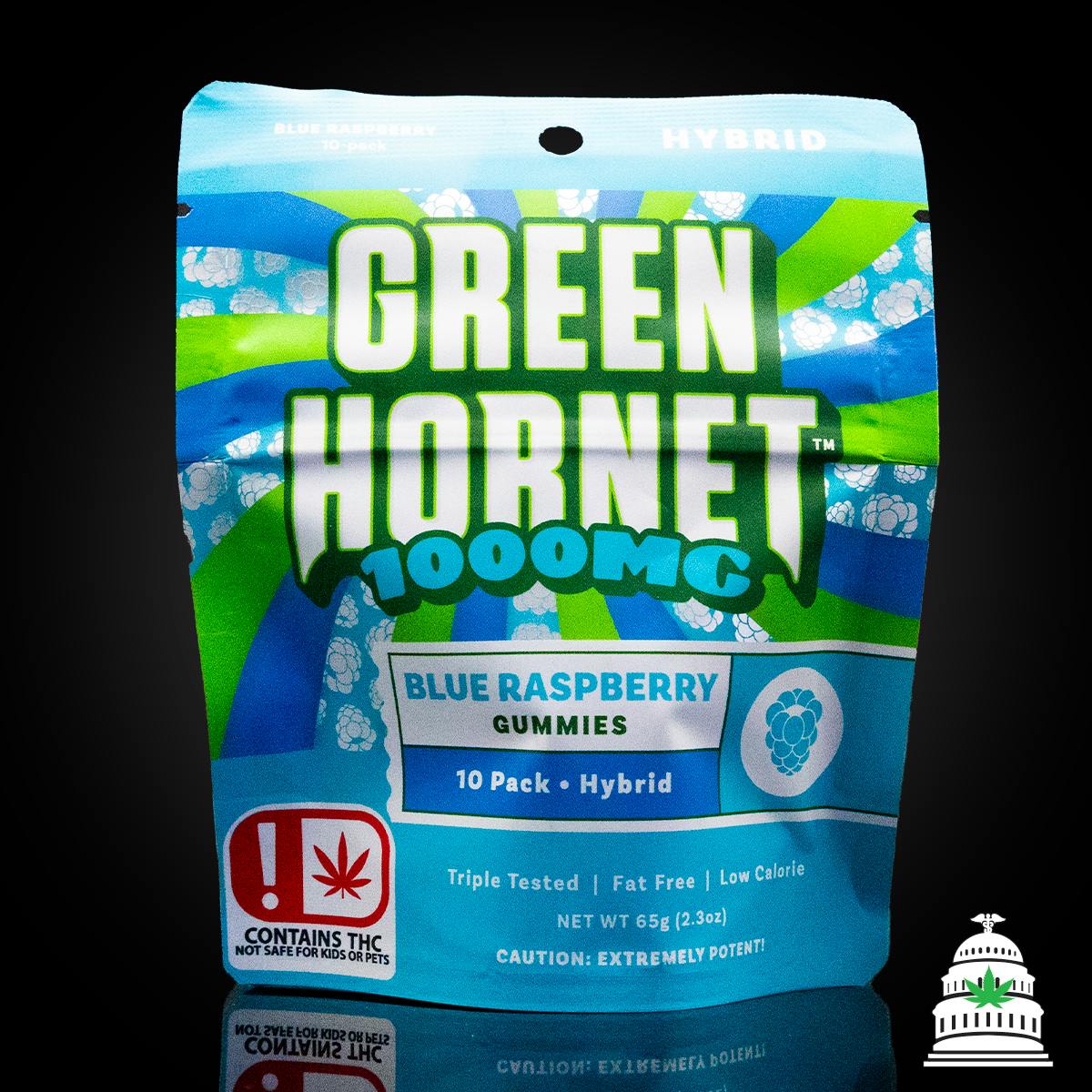 GREEN HORNET GUMMIES | BLUE RASPBERRY (1000MG) | Gummies | 10pk | 100mg/ea by Green Hornet