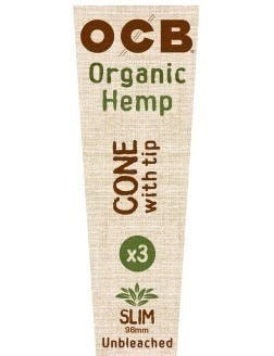 OCB cones - Organic Hemp - Slim (98mm) - 3 pack | Accessories
