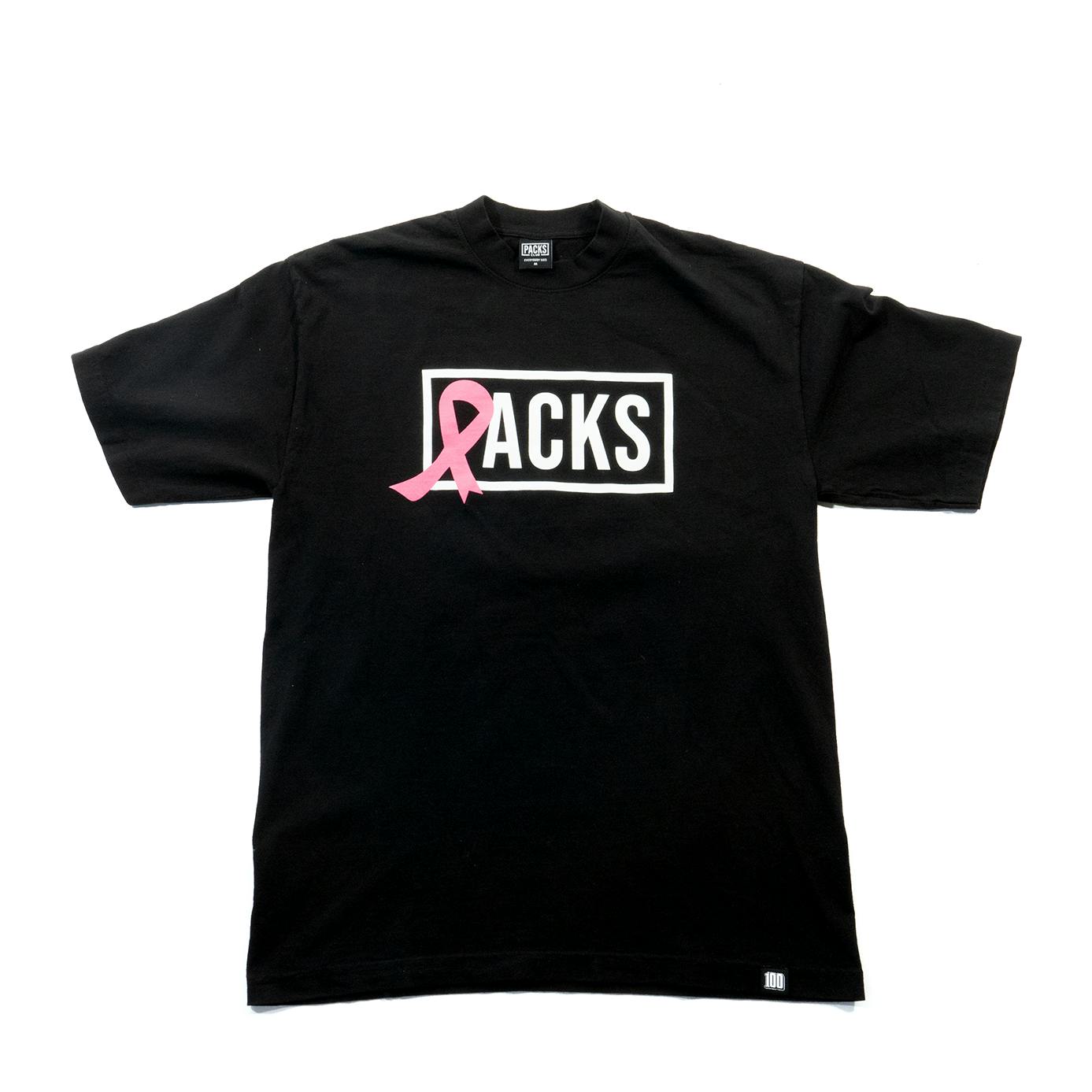 100PACKS - Breast Cancer Awareness - Black - S | Apparel