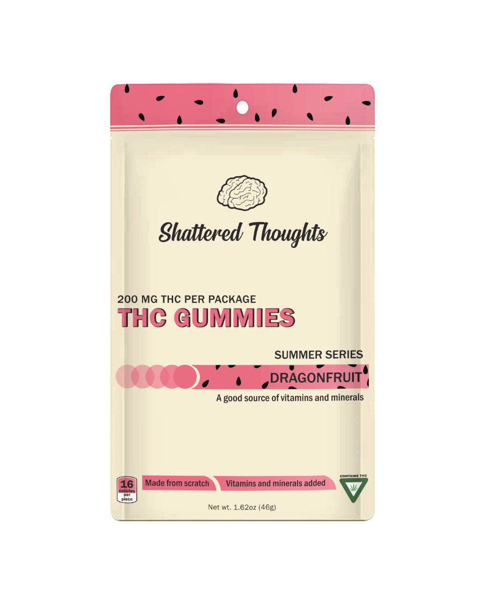 Shattered Thoughts | Dragonfruit Gummies | 200mg | 10ct | 20mg/ea