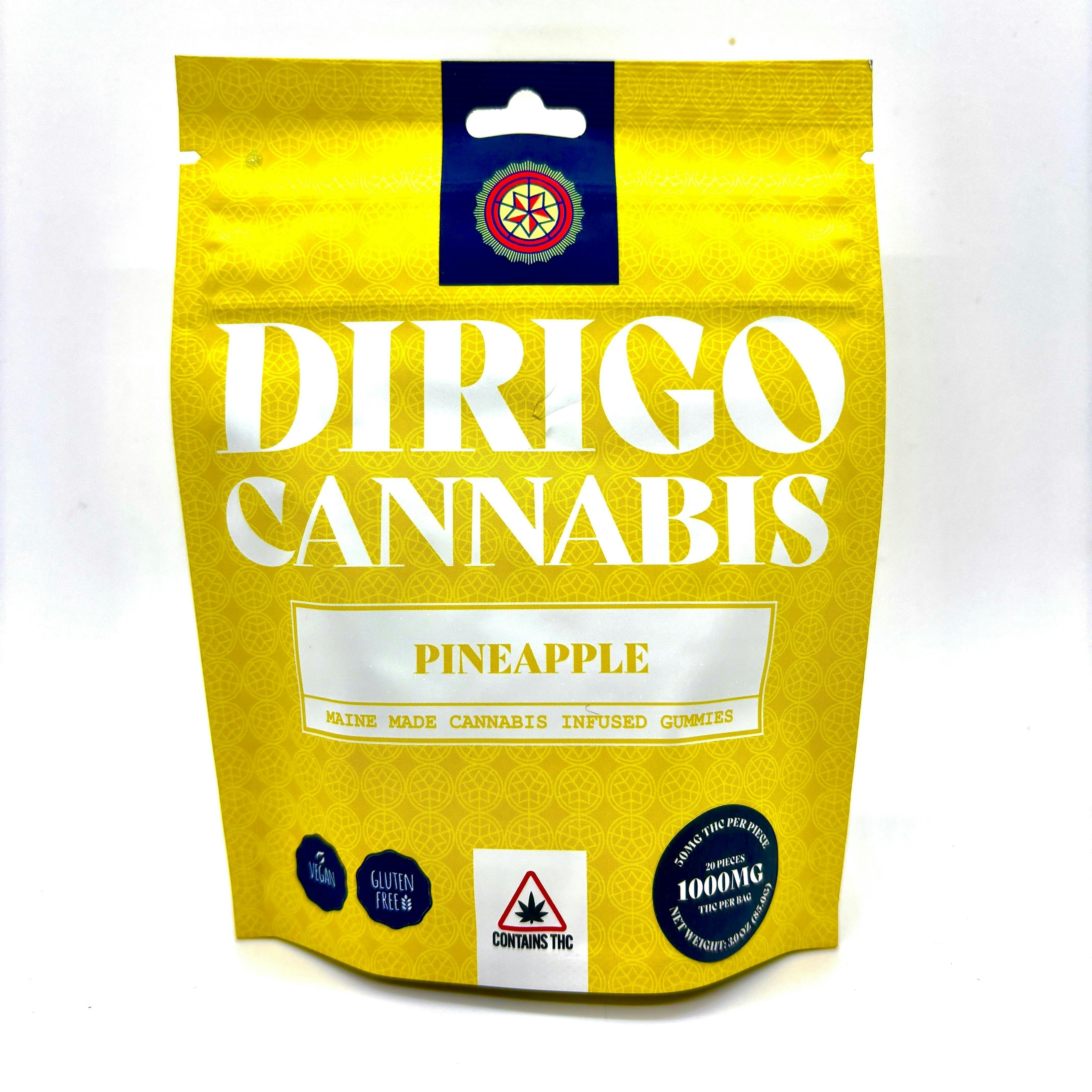 1000mg Pineapple Gummies | Dirigo Cannabis | Gummies | 20pk | 50mg/ea