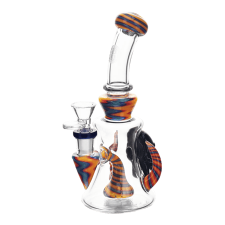 High Society - "Tulu" Premium WigWag Bong & Rig - Blue/Red/Yellow | Bongs