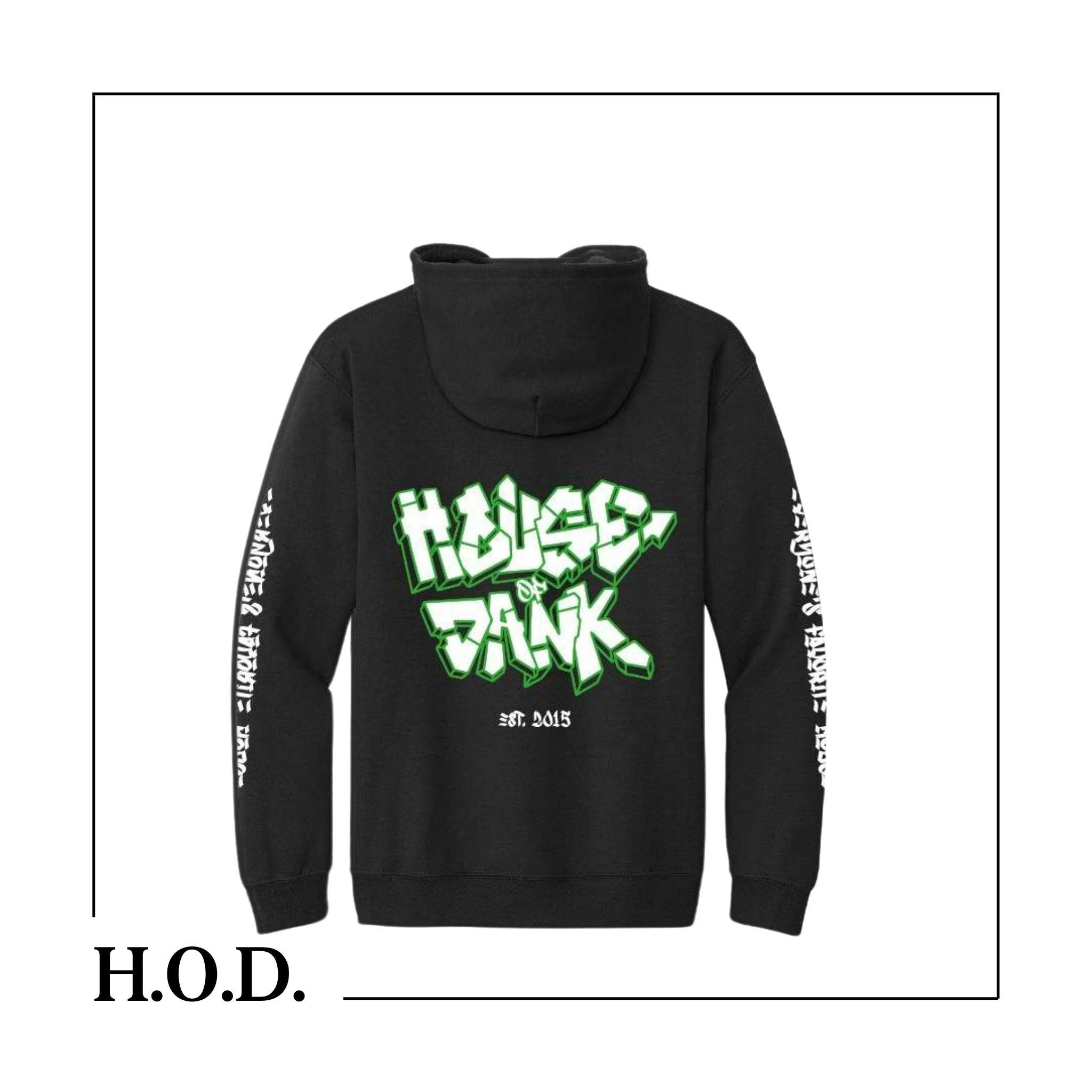 H.O.D. OG House Black Graffiti Zip-Up Hoodie M | Apparel