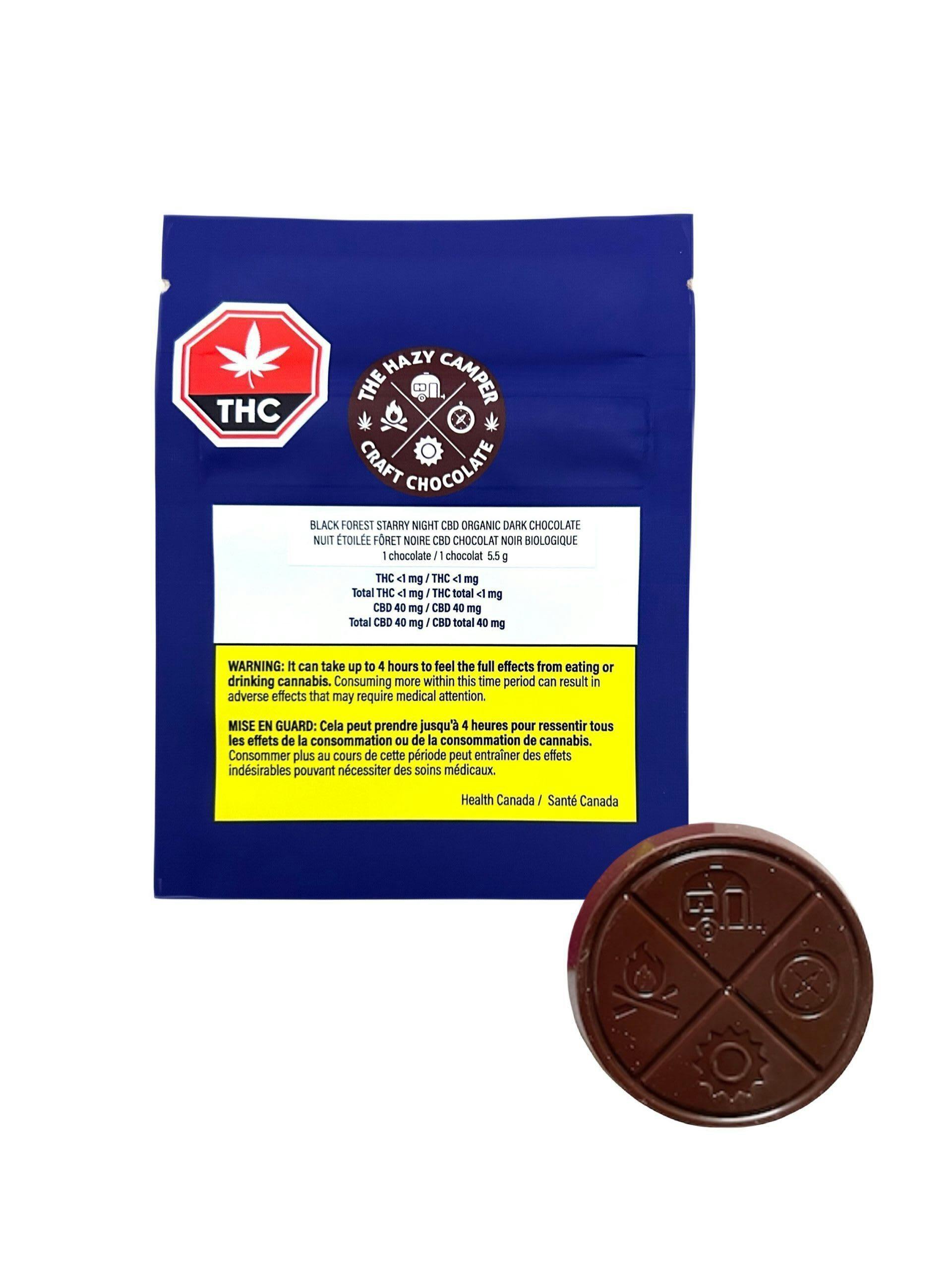 Raspberry Starry Night CBD Organic Dark Chocolate | Chocolates | 0mg/ea