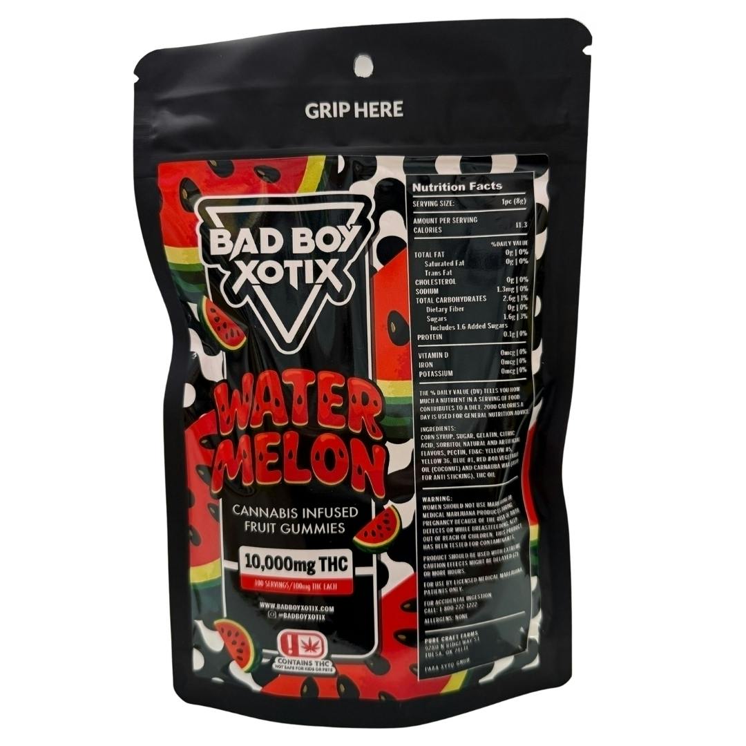 Bad Boy Xotix - Watermelon - 10,000mg Gummies () | Gummies | 100pk | 100mg/