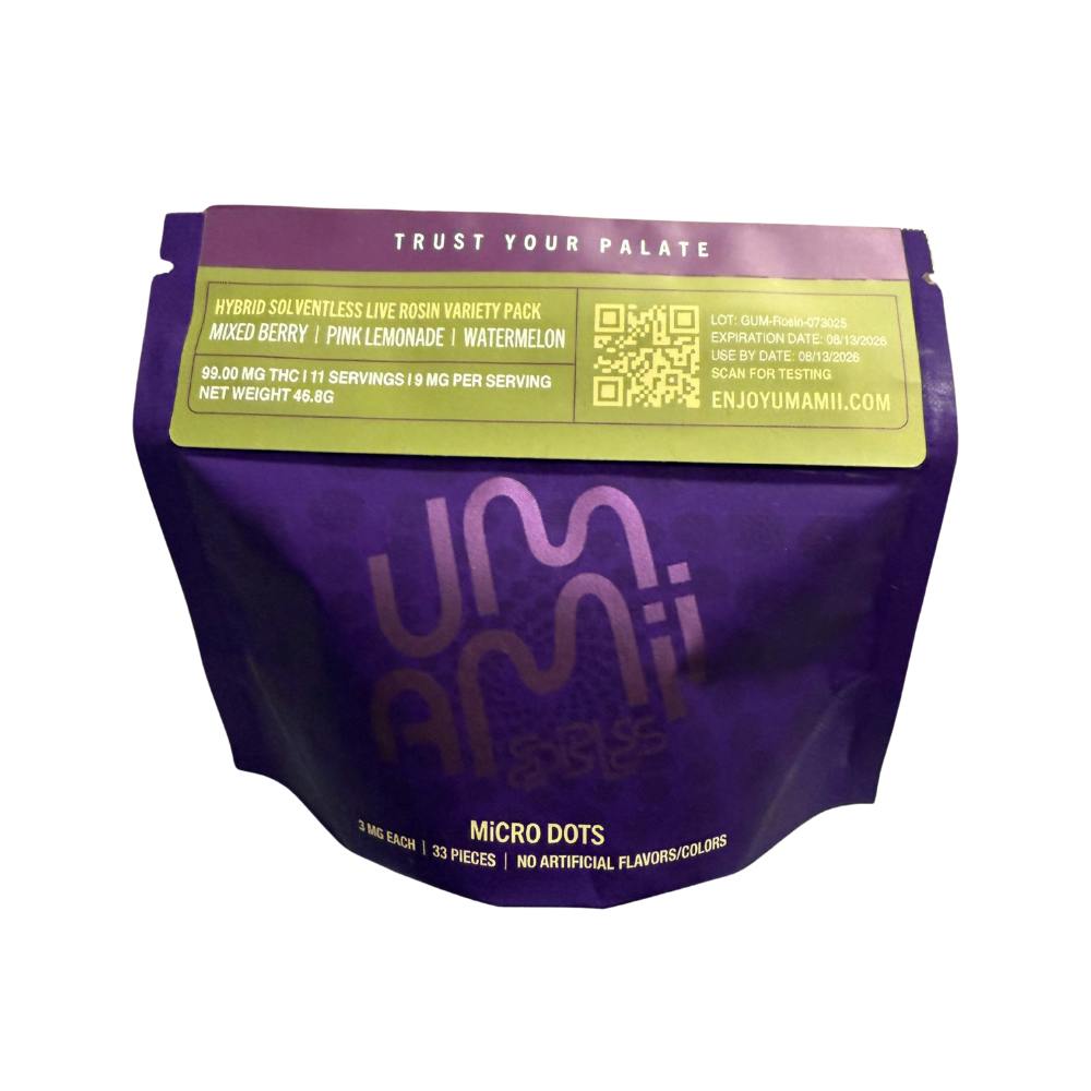 Live Rosin Microdots Variety Pack Gummies | 99mg | 33ct | 3mg/ea