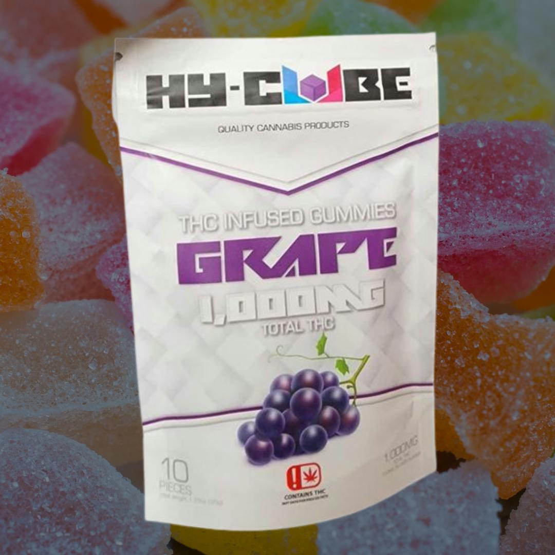 HY-CUBE Grape 1000mg Gummies or 4/ | Gummies | 10pk | 100mg/ea