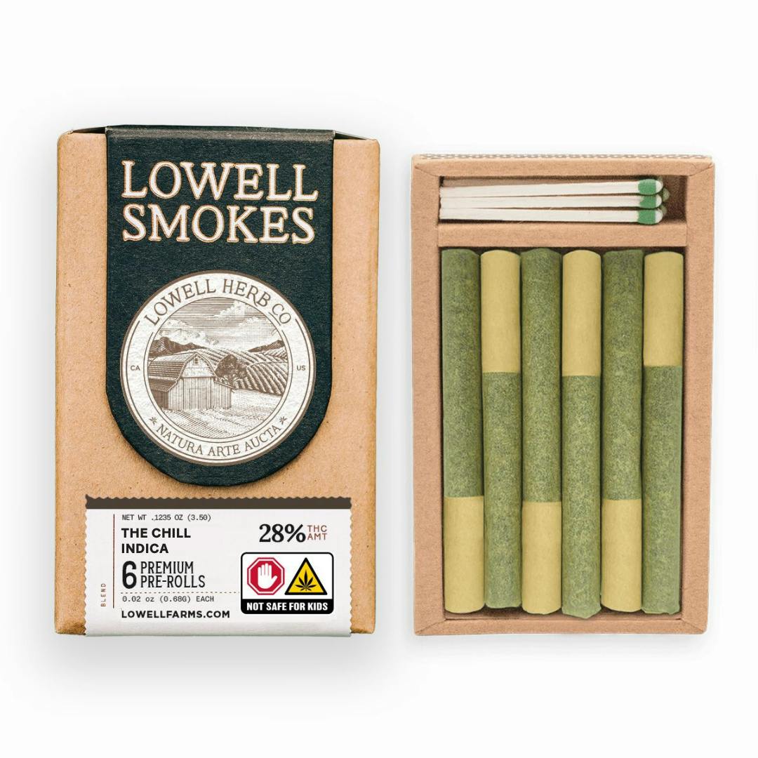 The Chill Indica Blend | Joints | 0.58g | 6pk by Lowell Farms