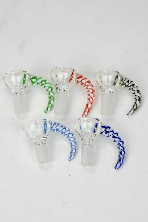 Thick Glass Bowl w/Horn Handle - Assorted Colours | Accessories