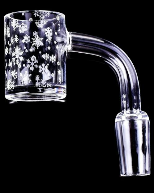 4Mm Thick Snowflake Designed Quartz Banger | 14Mm Male | Dab Rigs | Banger