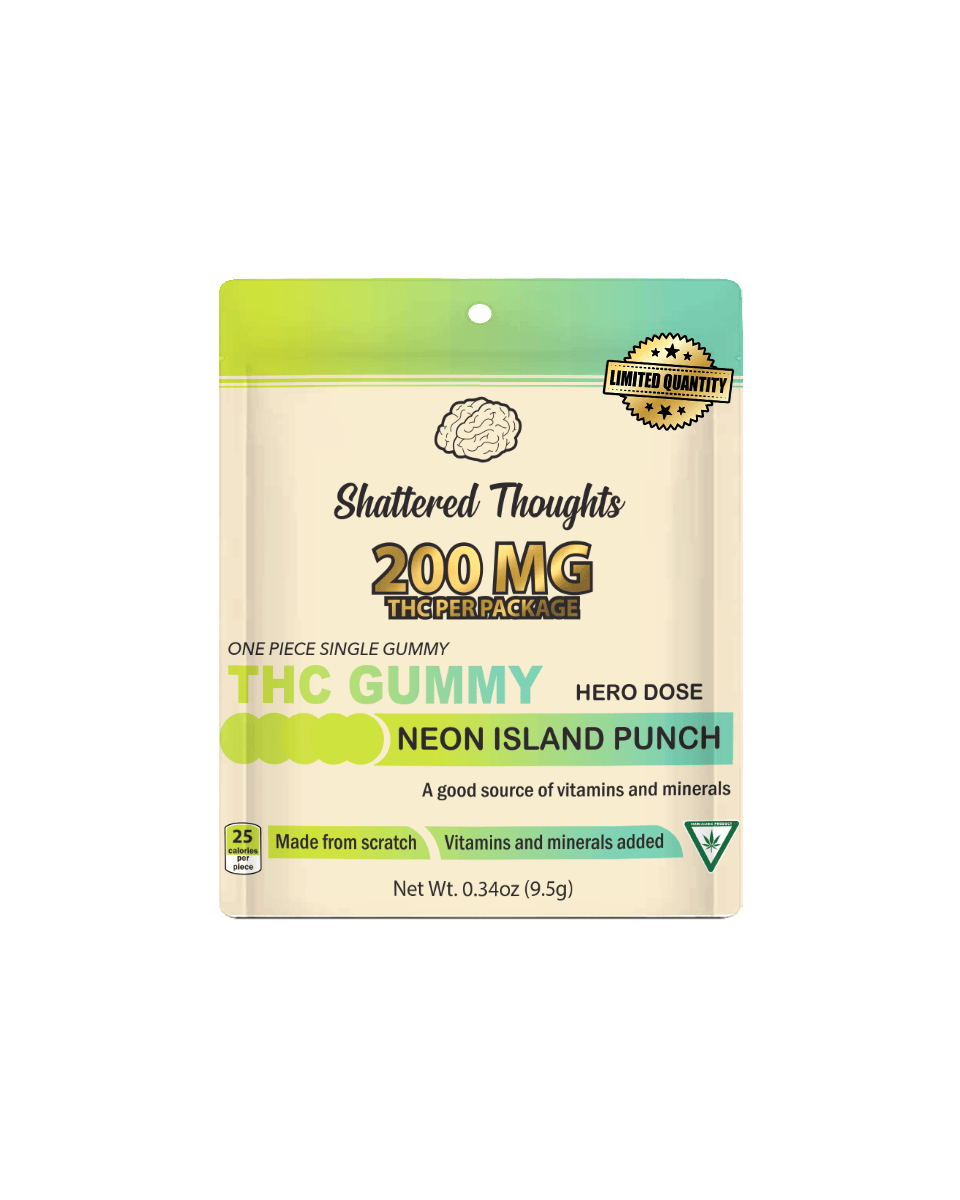 Shattered Thoughts | Neon Island Punch Single Gummy | 200mg