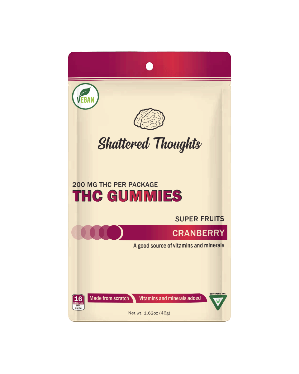 Shattered Thoughts | Cranberry Vegan Gummies | 200mg | 10ct | 20mg/ea