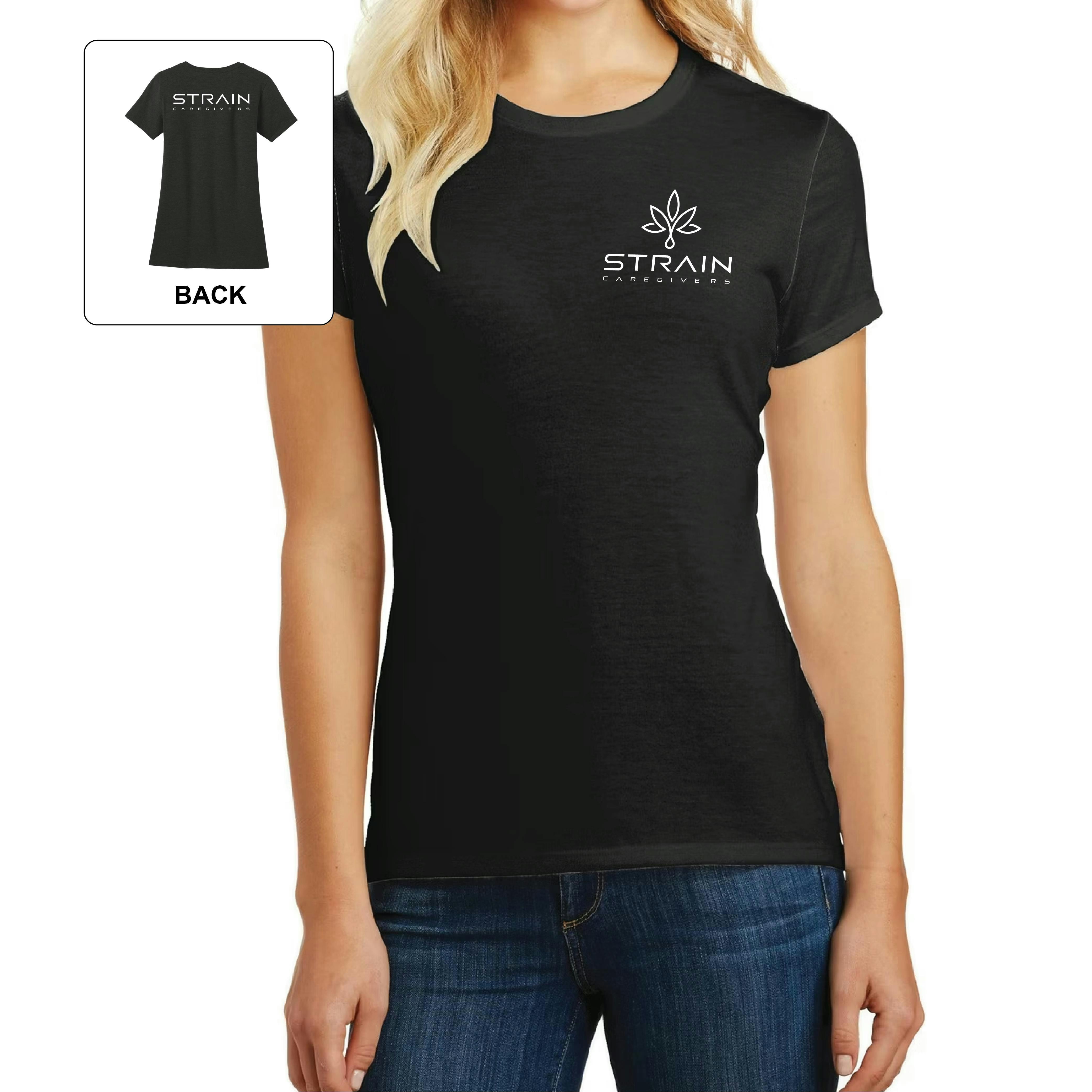 Strain Caregivers - Strain Women's Perfect Blend Tee - Black - Medium | App