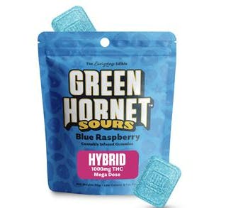 Green Hornet - 1000mg Gummies - Sour Blue Raspberry | Gummies | 50pk | 20mg by Green Hornet