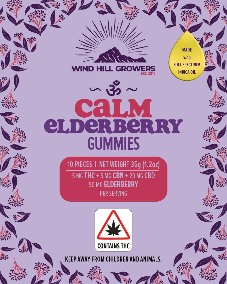 Wind Hill Growers Calm Elderberry Gummies | Gummies | 10pk | 5mg/ea