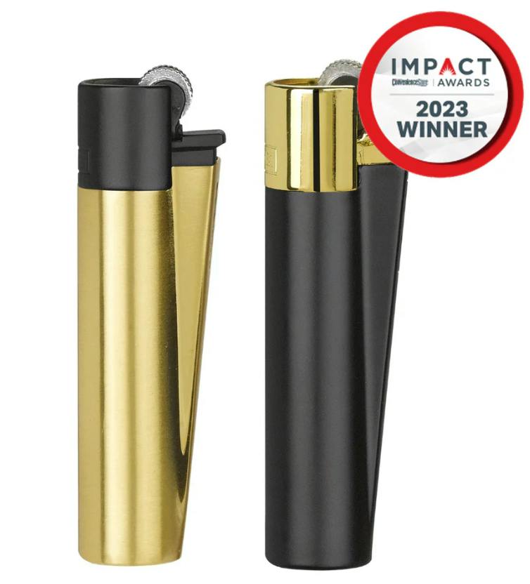 Clipper Metal Series Refillable Lighters - Black and Gold | Accessories