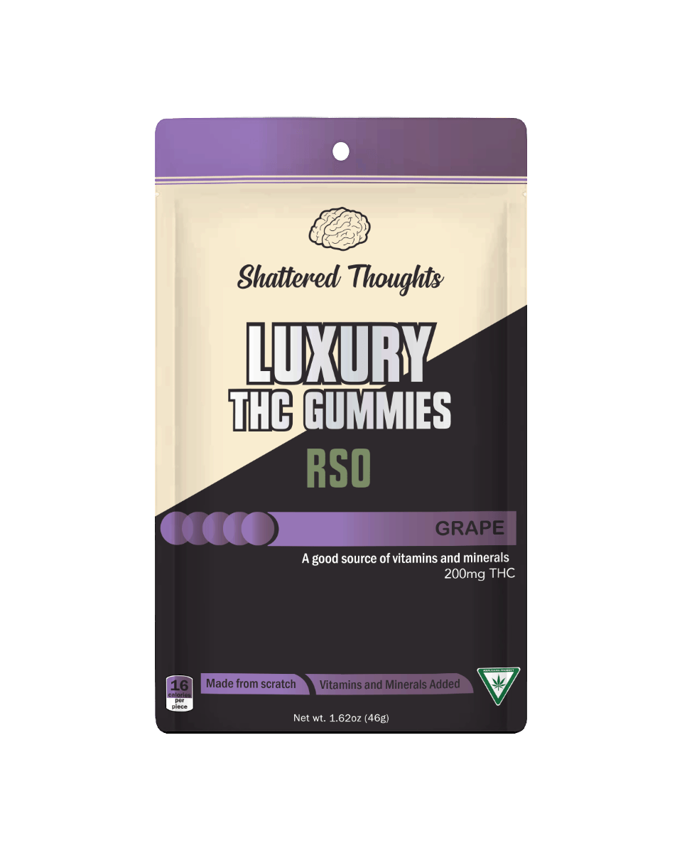 Shattered Thoughts | Grape RSO Gummies | 200mg | 10ct | 20mg/ea by Shattered Thoughts