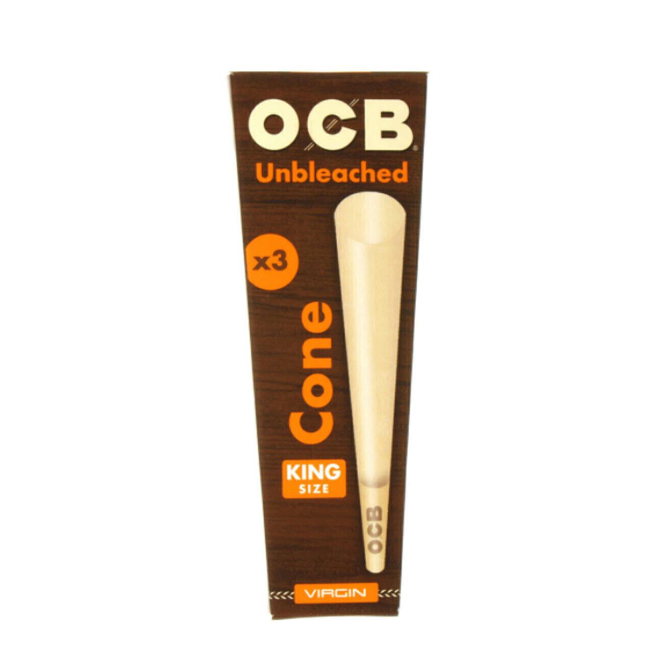 OCB Virgin Unbleached Pre-Rolled King Size Cone - 3 Pack | Accessories