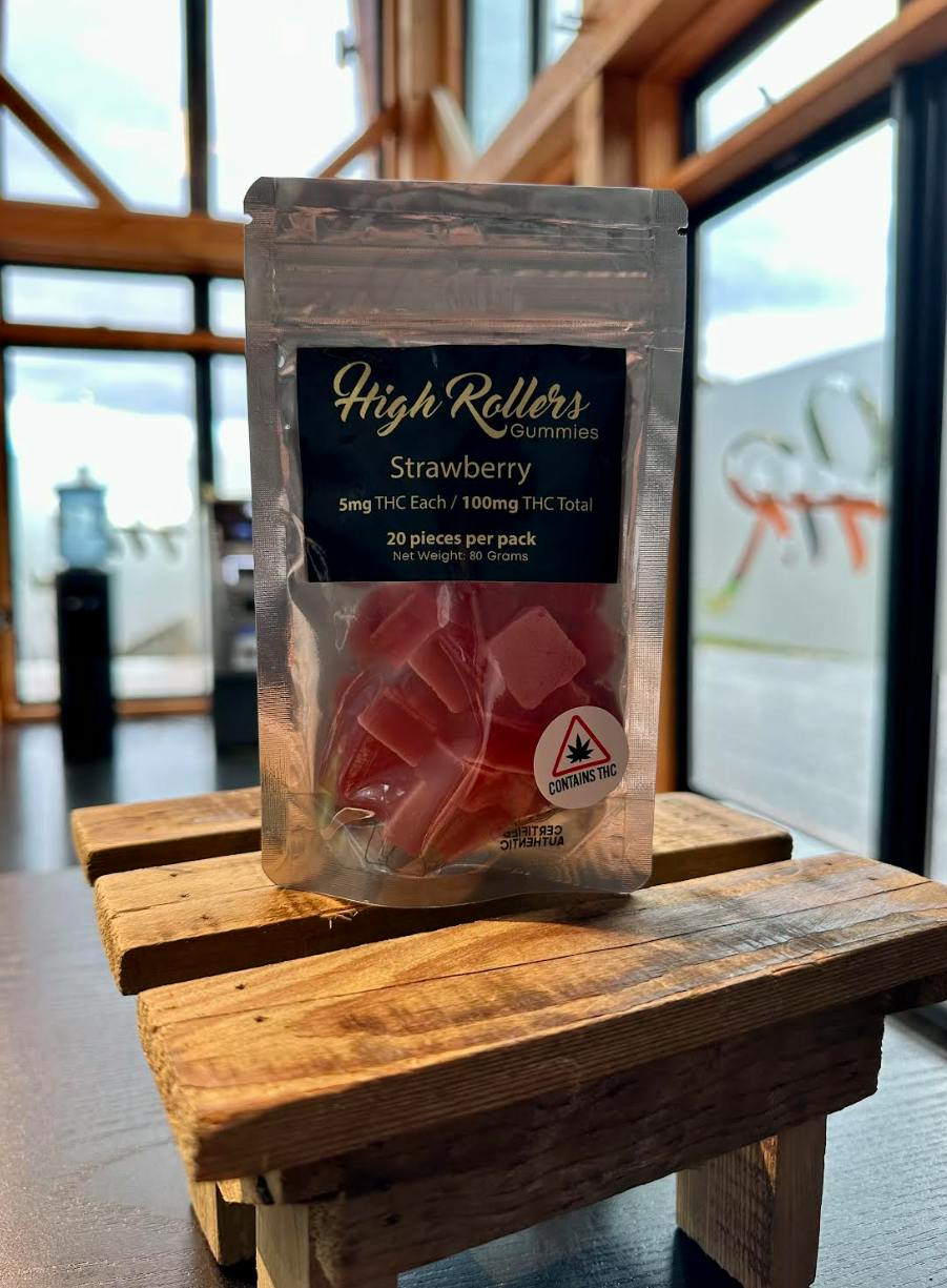 High Rollers - Terpene Gummy - Strawberry -/5mg/100mg | Gummies | 20pk | 5m