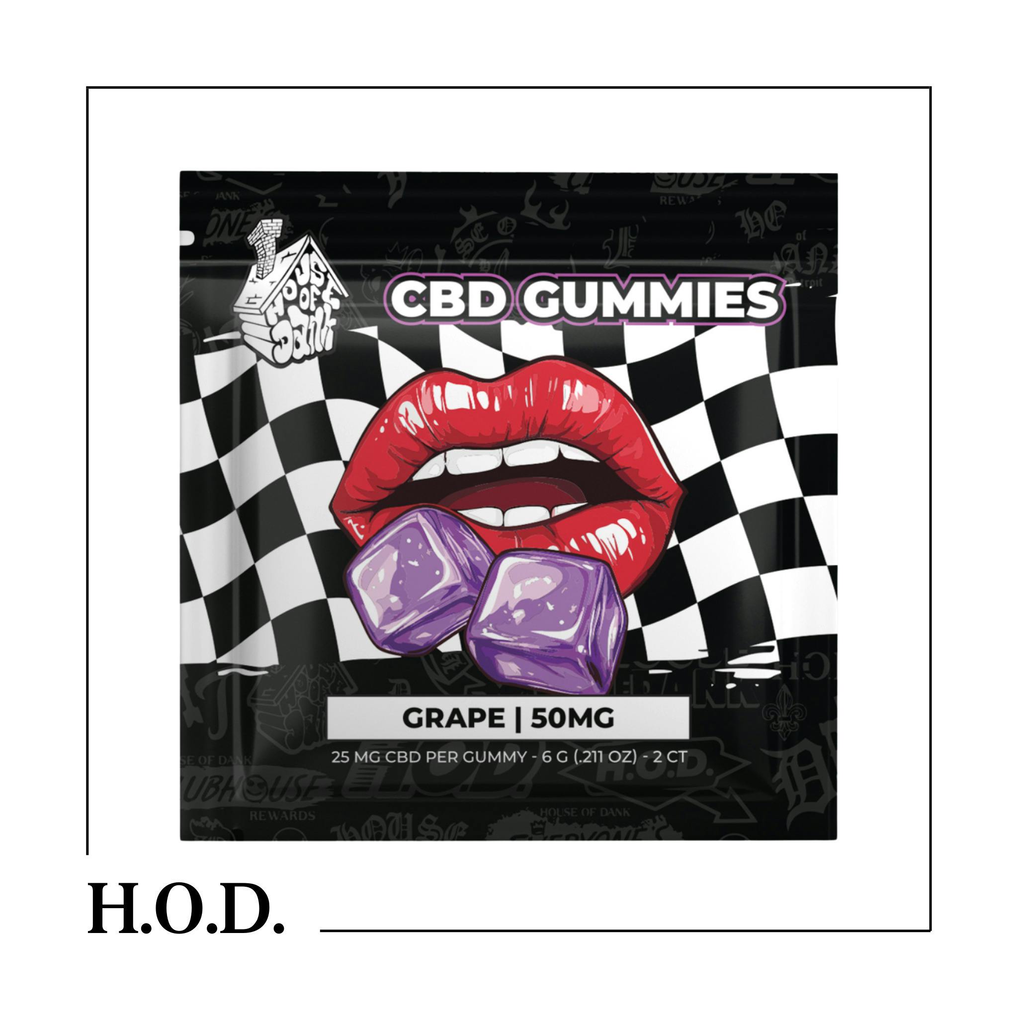 H.O.D. CBD Grape Gummy 25mg | Gummies | 2pk