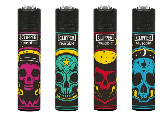 Clipper Refillable Lighters - Black Magic Skulls | Accessories