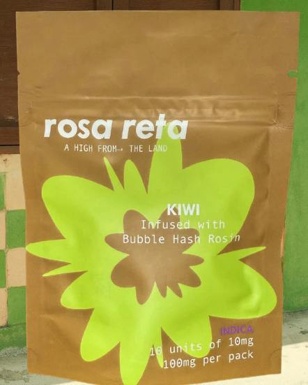 E154 | Rosa Reta | Sour Kiwi | Bubble Hash Rosin | Gummies | Gummies | 10pk by Rosa Reta
