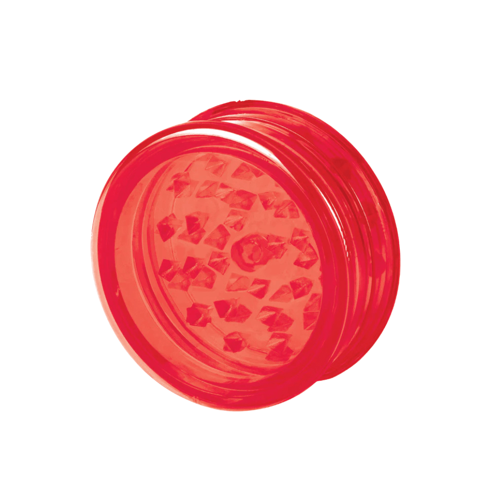 Grinders - 2.5" 3-Piece Disposable Acrylic Grinder (Red Clear) | Grinders
