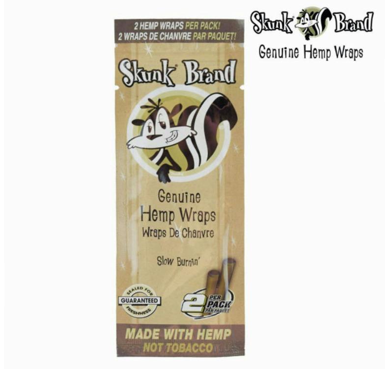 Skunk | GENUINE HEMP WRAPS SLOW BURNING | 2 wraps | Accessories