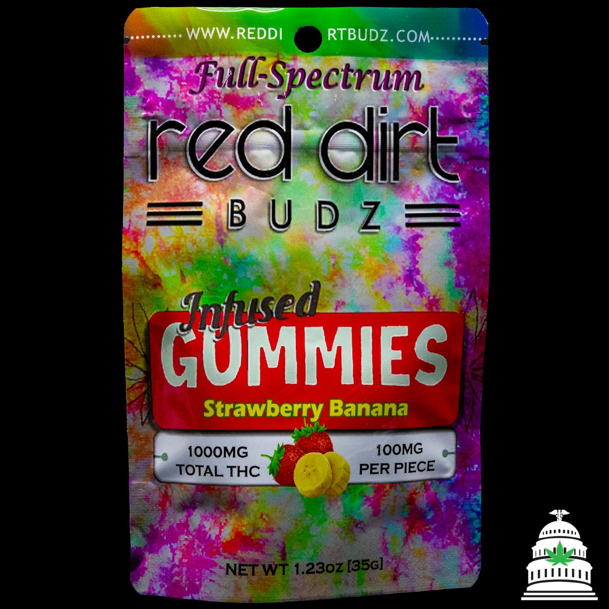 Strawberry Banana - 1000mg Red Dirt Gummies | Gummies | 10pk | 100mg/ea