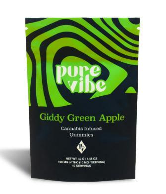 Giddy Green Apple Live Rosin Gummies | Gummies | 10pk | 10mg/ea