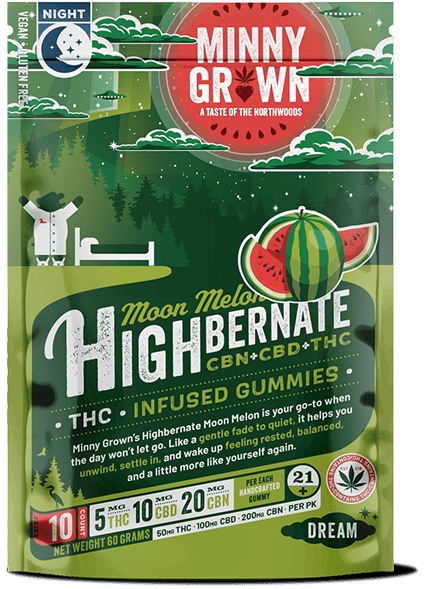 Highbernate Moon Melon | Gummies | 10pk | 5mg/ea at Coastless Dispensary - Luverne