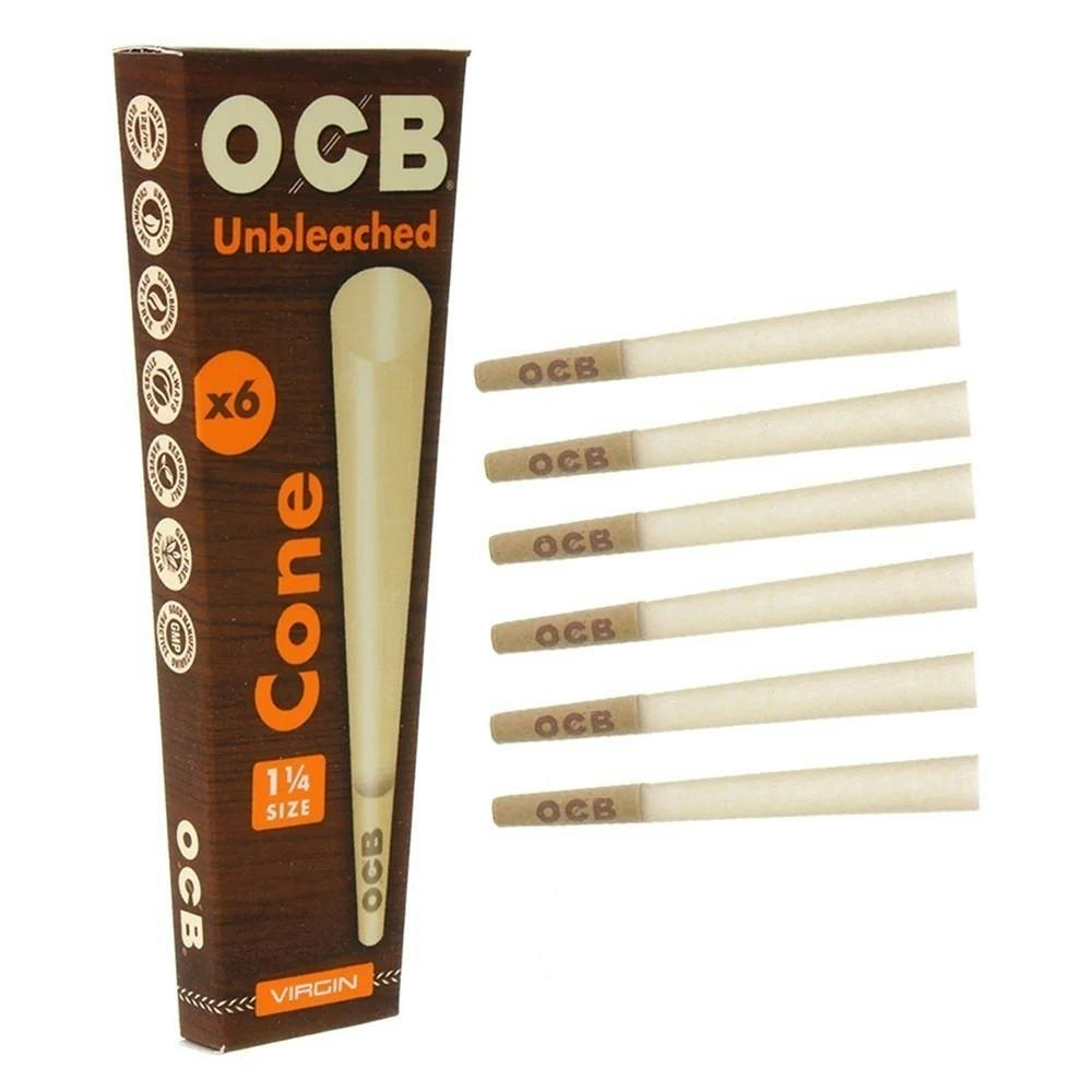 OCB - 1¼ Pre-Roll Cones - Unbleached - 6pk | Accessories