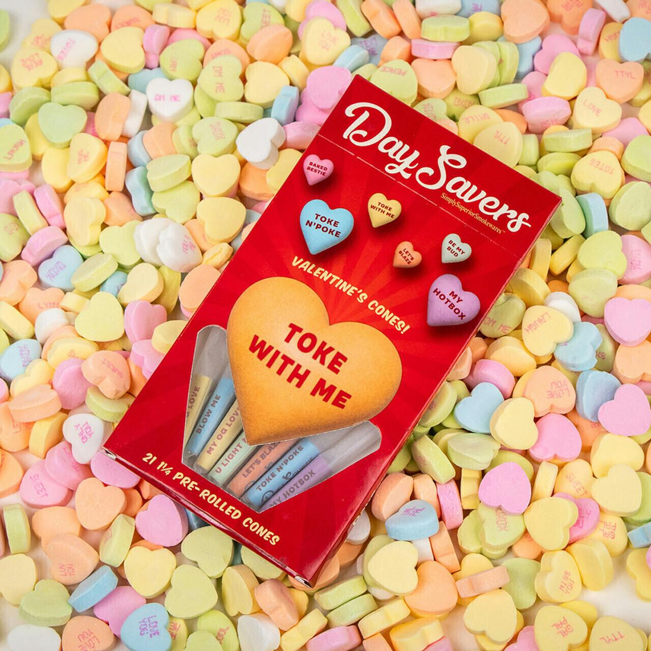 DaySavers Half Gram 1 1/4 Valentines Day Cones (21-PK) | Accessories