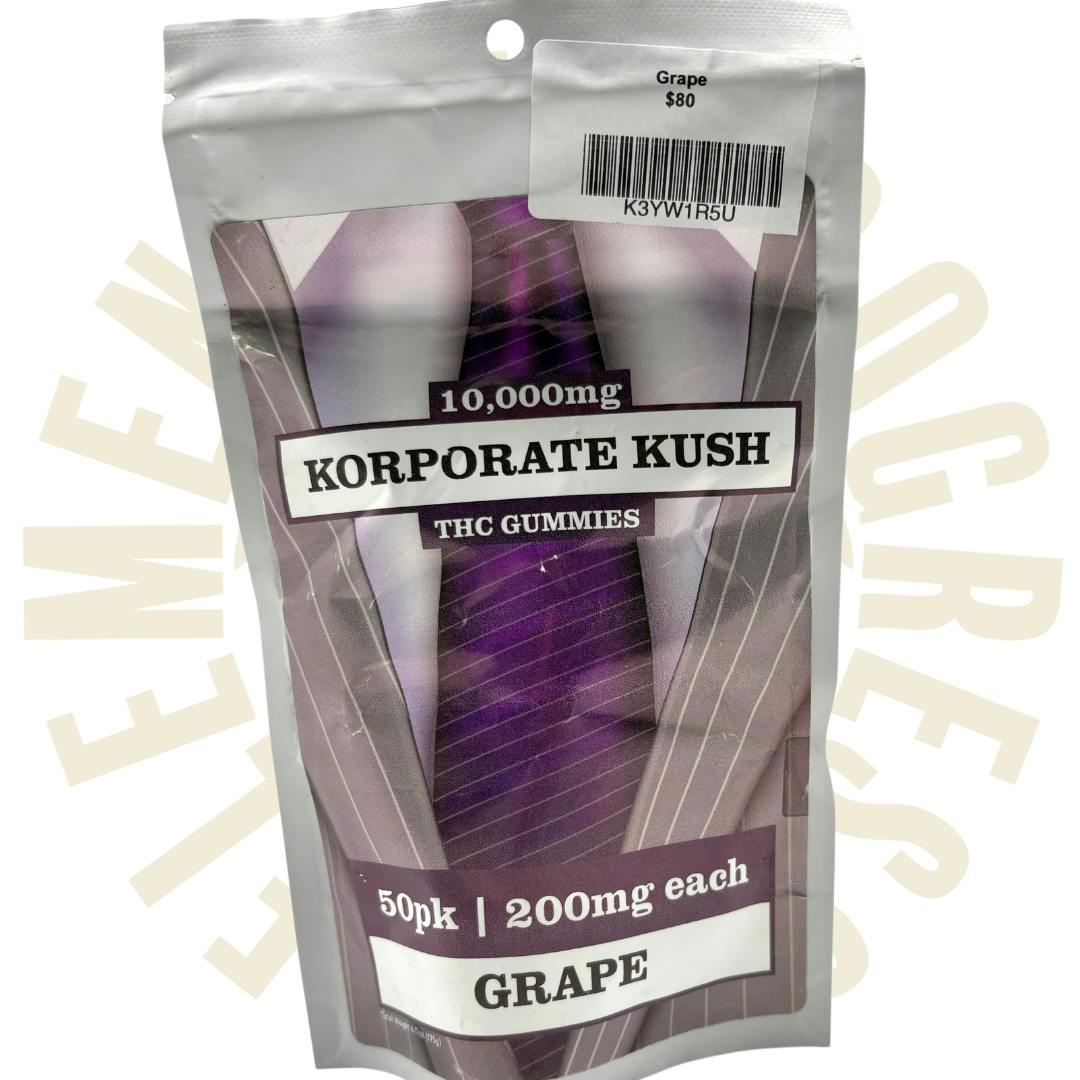 Korporate Kush Gummies 10000mg - Grape | Gummies | 50pk | 10000mg/ea