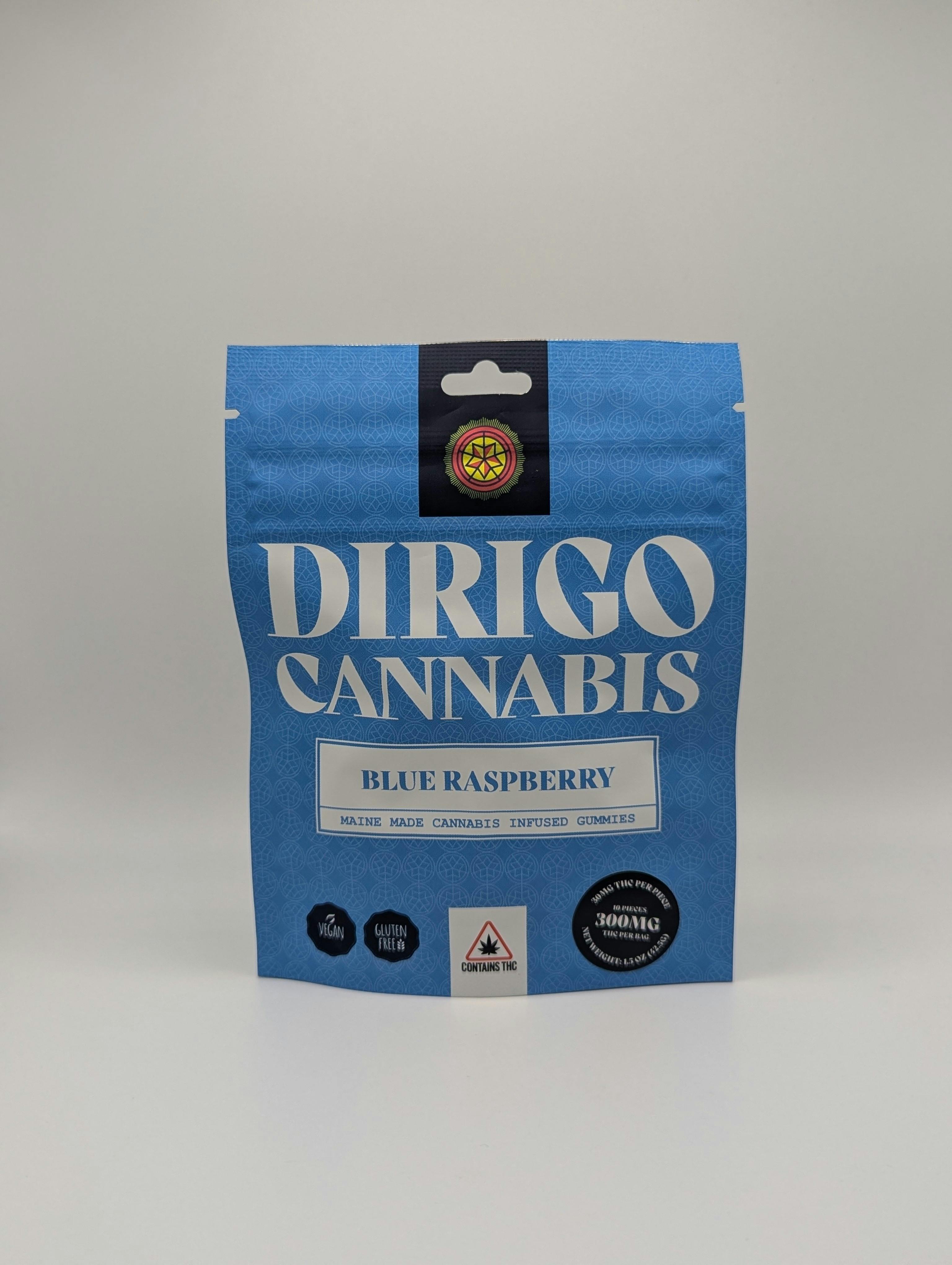 300mg Blue Raspberry Gummies | Dirigo Cannabis | Gummies | 10pk | 30mg/ea