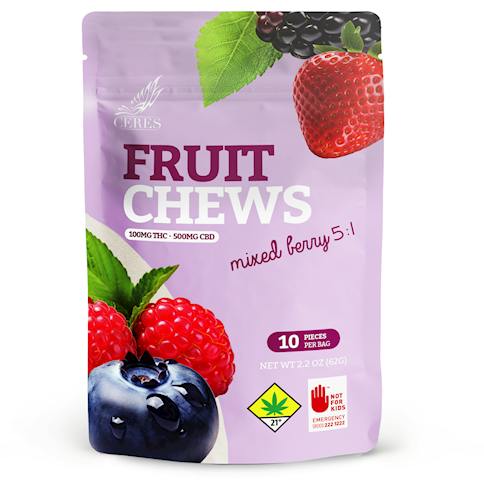 Mixed Berry 5:1 CBD Fruit Chews | Gummies | 10pk | 10mg/ea