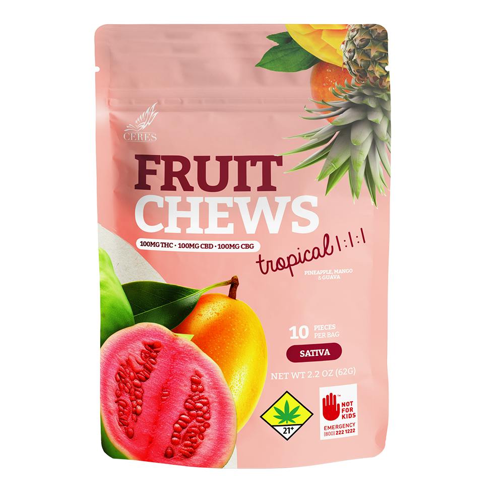 1:1:1 Tropical Fruit Chews | Gummies | 10pk | 10mg/ea